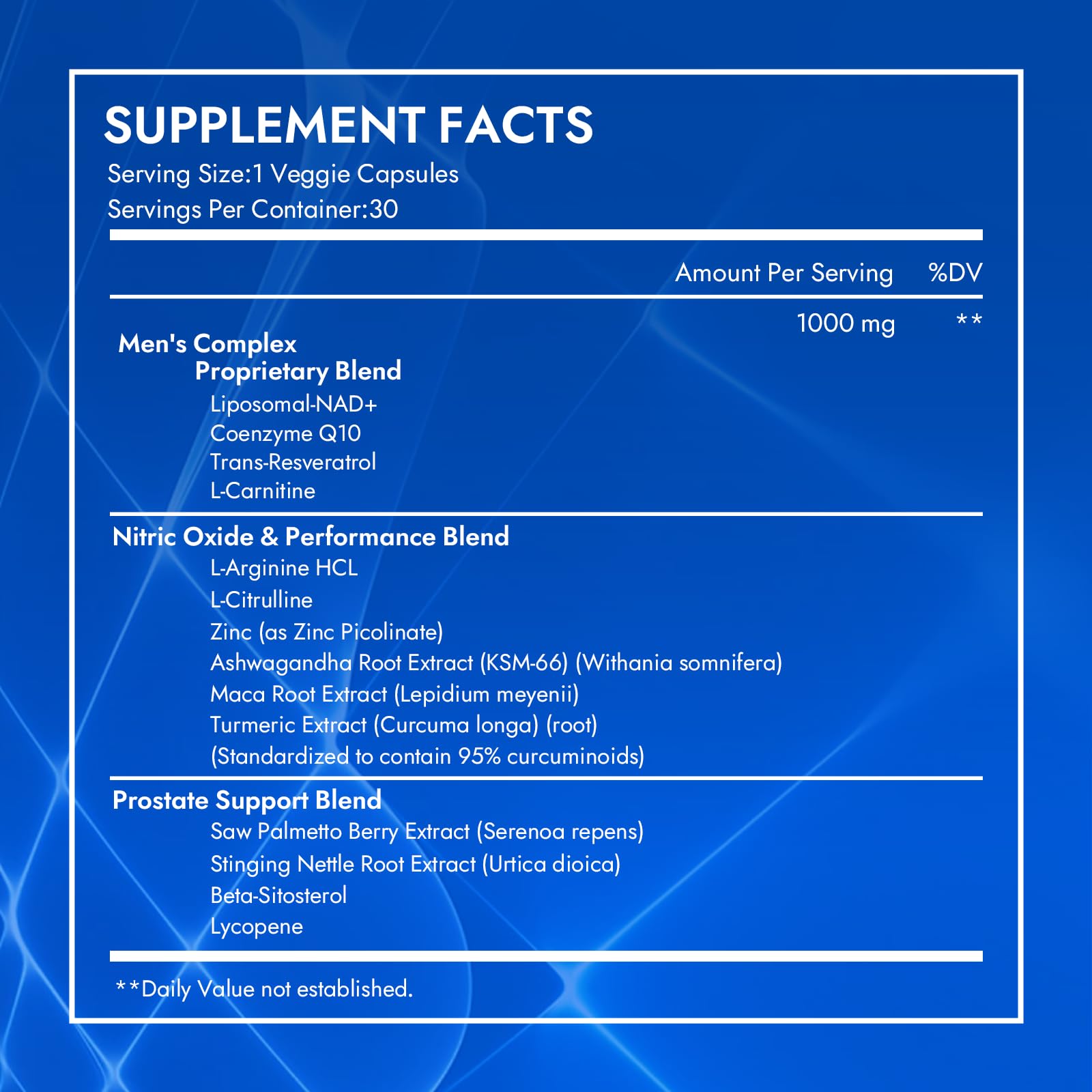 Aureph Vantique Men's NAD+ Supplement with Resveratrol, CoQ10, L-Citrulline & Lycopene - Nitric Oxide Support, Prostate Care, Anti-Aging, Stamina & Cellular Energy Boost 60 Capsules - dailyvitalstore