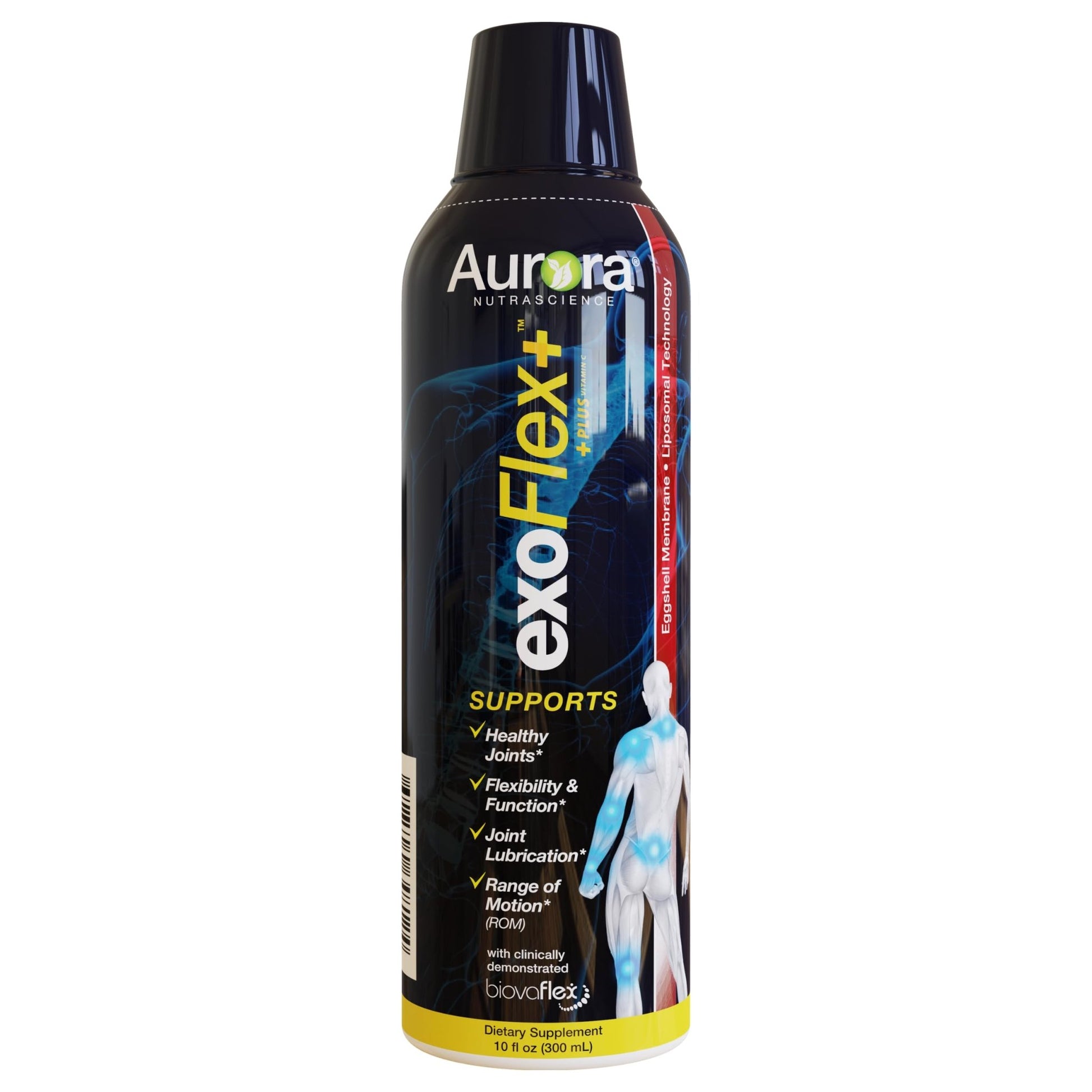 Aurora Nutrascience Micro-Pack Liposomal exoFlex+ with Vitamin C, Supports Joint Flexibility & Function, BiovaFlex Eggshell Membrane, Curcumin & Boswellia, Strwaberry Flavor, 30 Servings, 10 fl oz - dailyvitalstore
