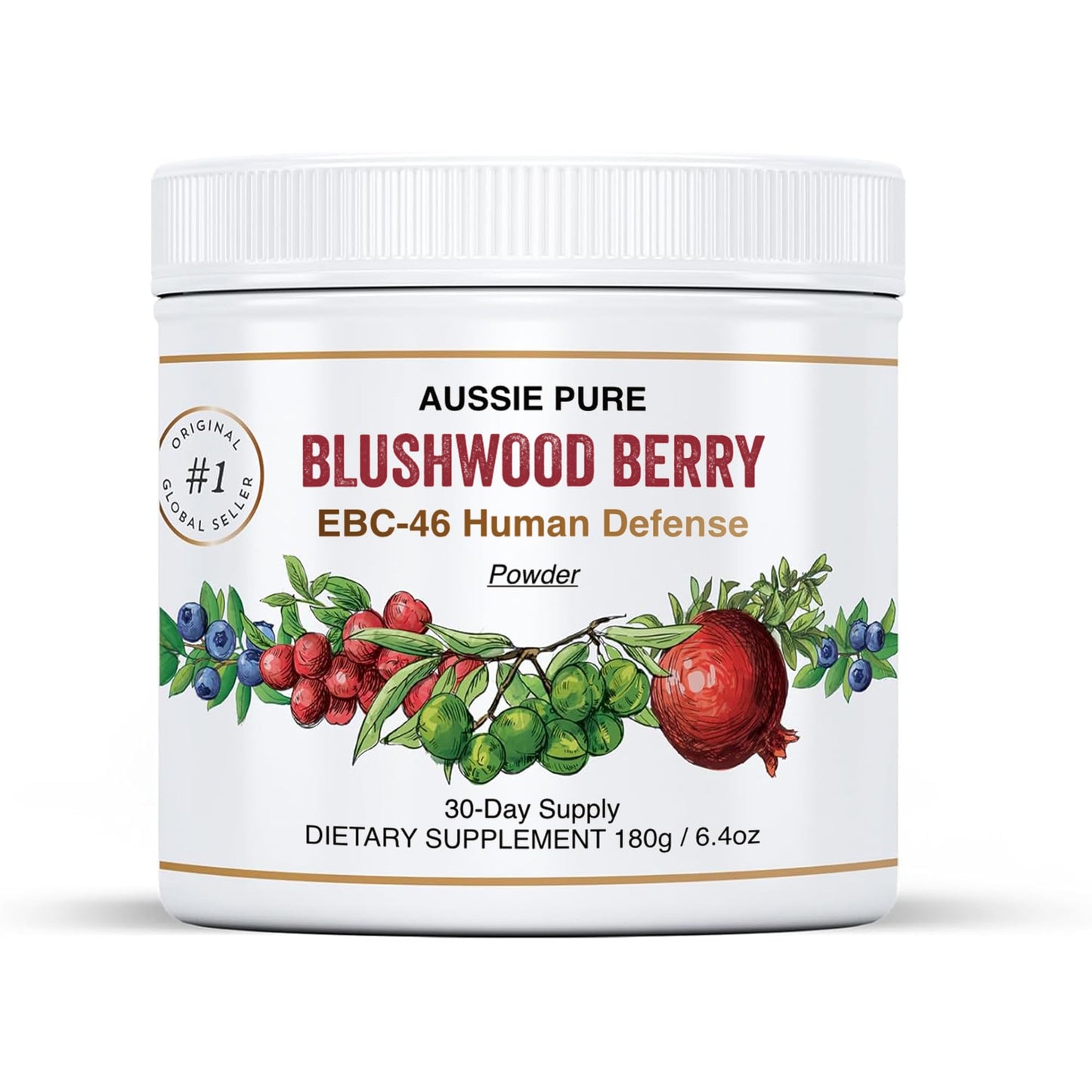 Aussie Pure Blushwood Berry Powder EBC-46 - Maximum Strength Immune and Cell Support - Contains The Fruit and Seed - 180g/6.4oz Per Container - dailyvitalstore
