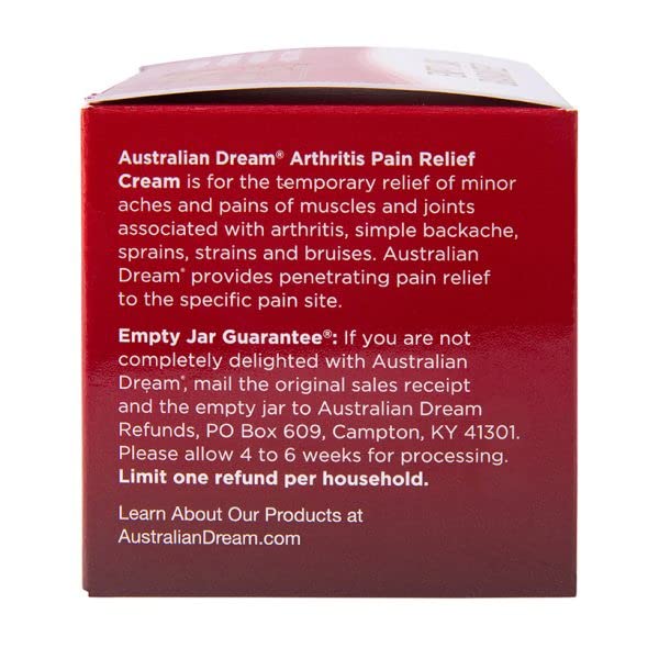 Australian Dream Arthritis Pain Relief Cream - 4oz, Pack of 6 - dailyvitalstore
