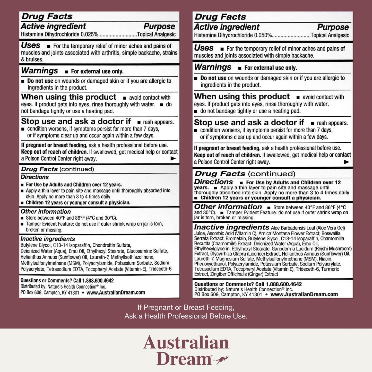 Australian Dream Arthritis Pain Relief Cream & Back Pain Cream - Soothing, Non-Greasy Pain Relief Creams - Topical Arthritis Pain Relief Good for Muscle Aches, Joint Pain, or Back Pain - 4 oz Bundle - dailyvitalstore