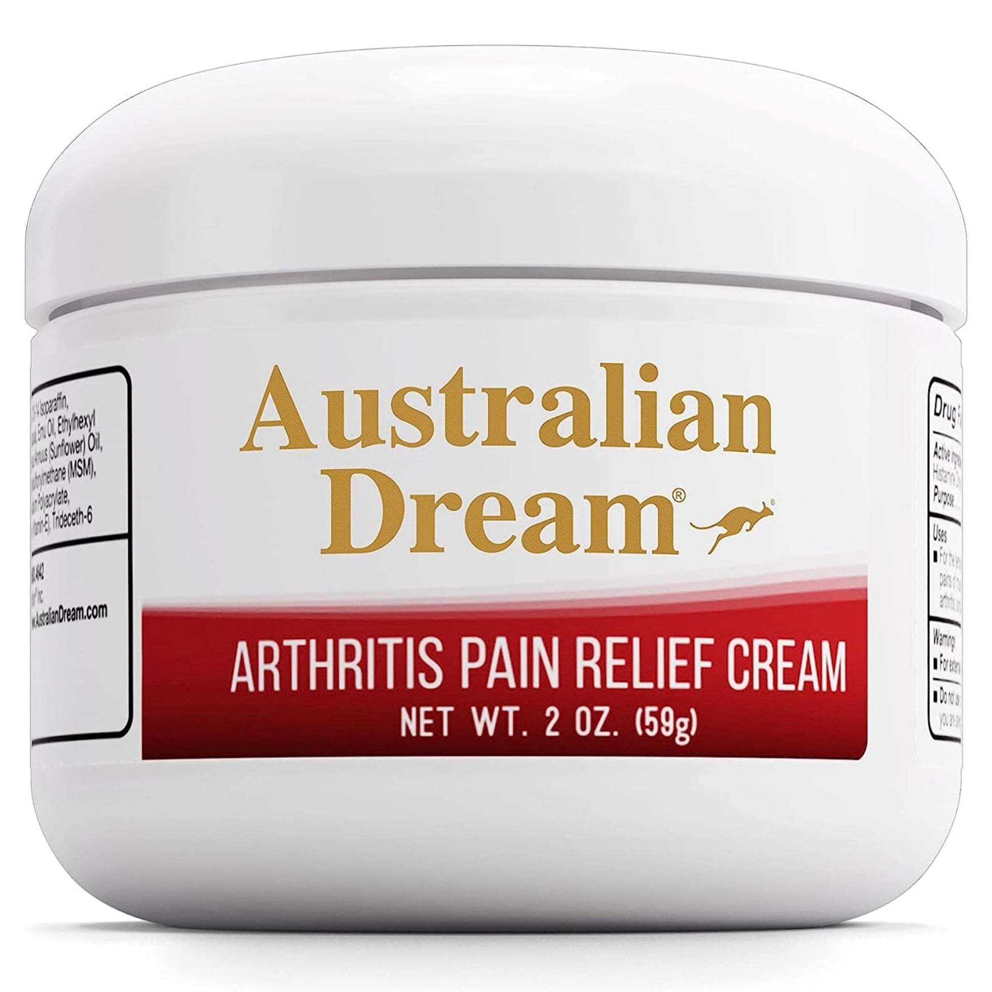 Australian Dream Arthritis Pain Relief Cream - Soothing & Non-Greasy - Powerful Topical Arthritis Pain Relief - Good for Muscle Aches or Joints - 2 oz Jar - dailyvitalstore