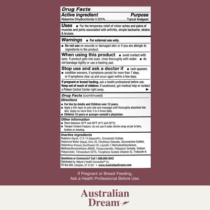 Australian Dream Arthritis Pain Relief Cream - Soothing & Non-Greasy - Powerful Topical Arthritis Pain Relief - Good for Muscle Aches or Joints - 2 oz Jar - dailyvitalstore