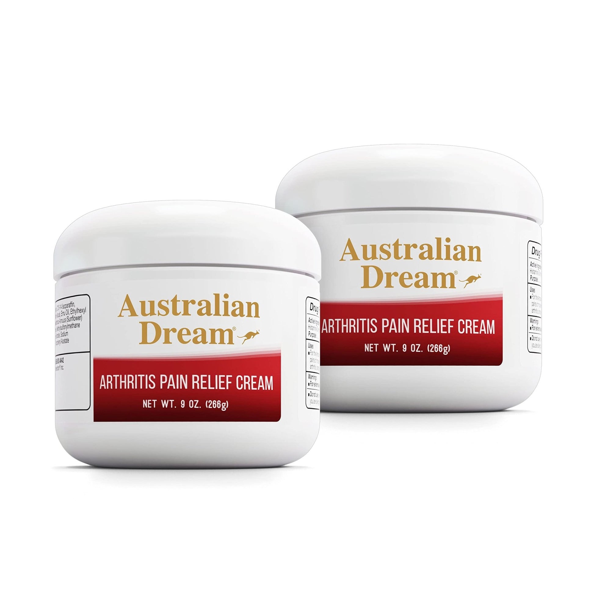 Australian Dream Arthritis Pain Relief Cream - Soothing & Non-Greasy - Powerful Topical Arthritis Pain Relief - Good for Muscle Aches or Joints - 9 oz Jars (2 Pack) - dailyvitalstore