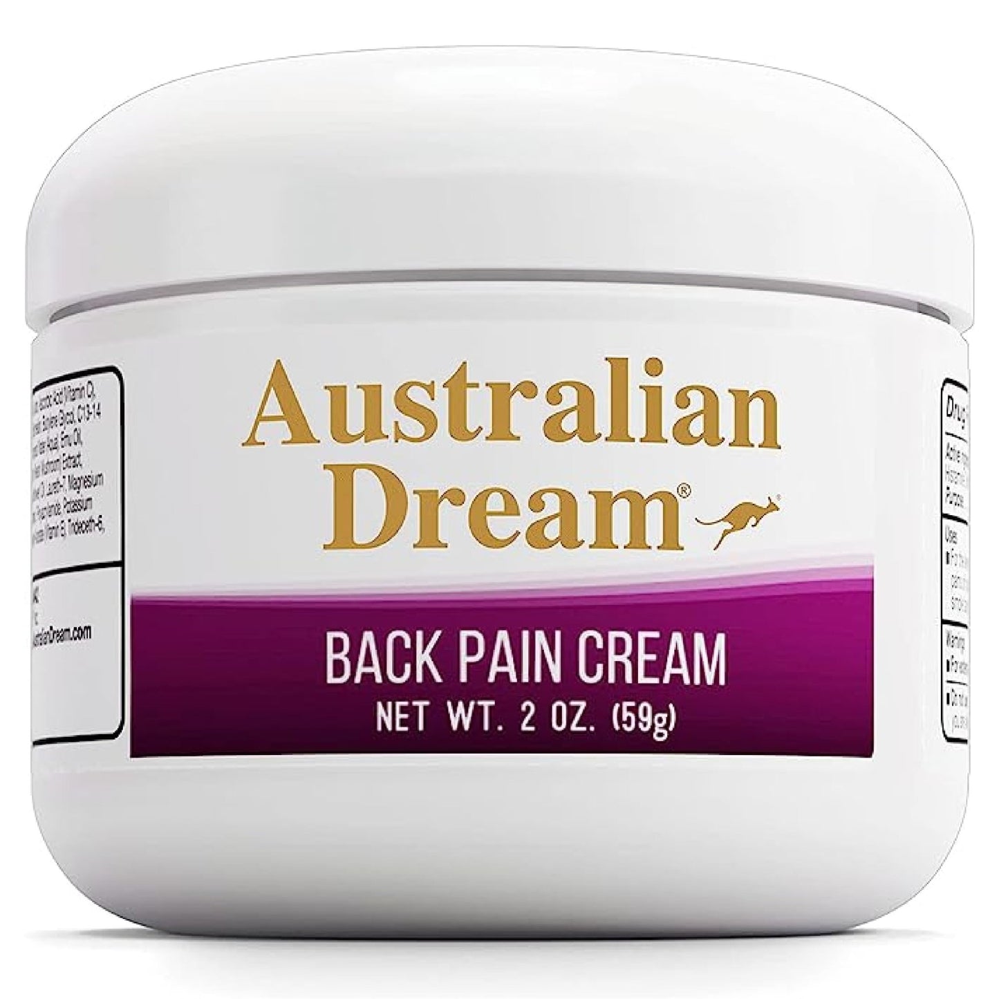 Australian Dream Back Pain Cream - Soothing, Non-Greasy Muscle Pain Relief Cream - Good for Neck, Back, Body, or Muscle Aches - 2 oz Jar - dailyvitalstore