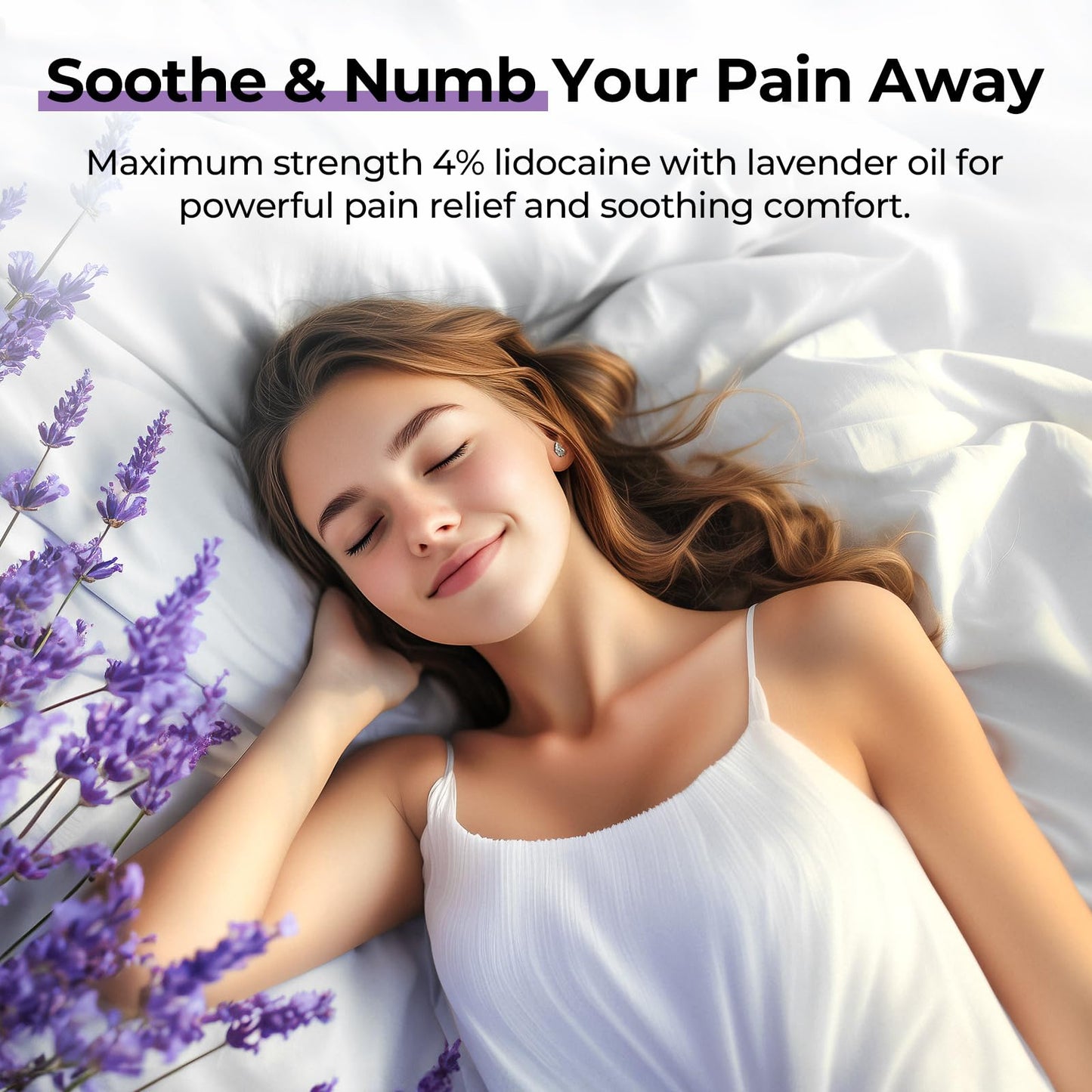 AUVON Max Strength Lidocaine Pain Relief Roll-On with Lavender Essential Oil, No Mess Applicator, Quick Absorbing to Numb & Soothe Pain Relief for Knees, Shoulders, 2.5 Oz, 2 Packs - dailyvitalstore