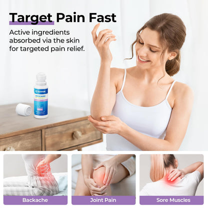 AUVON Max Strength Lidocaine Pain Relief Roll-On with Lavender Essential Oil, No Mess Applicator, Quick Absorbing to Numb & Soothe Pain Relief for Knees, Shoulders, 2.5 Oz, 2 Packs - dailyvitalstore