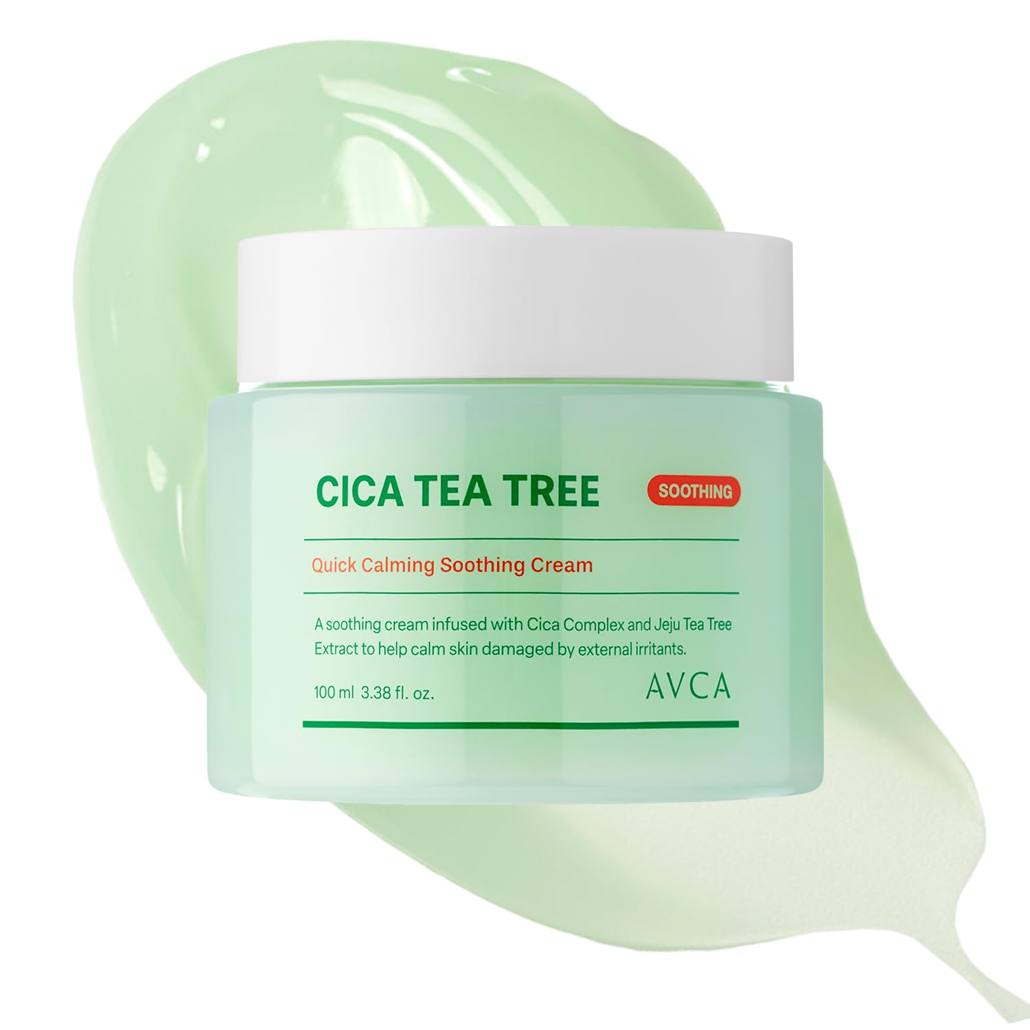 AVCA Quick Calming Cica Tea Tree Cream 100ml(3.38 fl. oz) – Soothing Moisturizer for Sensitive, Redness-Prone Skin, Lightweight Hydrating Gel, K-Beauty - dailyvitalstore