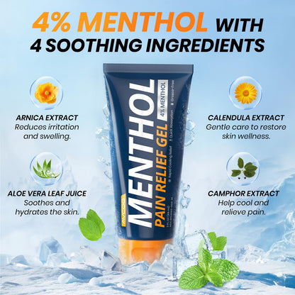 AVCOO 4% Menthol Pain Relief Gel, Cooling Sensation for Arthritis, Knees, Joint, Sore Muscle, Neck, Shoulder and Lower Back Pain Relief, Grease-Free Gel, 2 Packs (3 OZ Per Pack) - dailyvitalstore