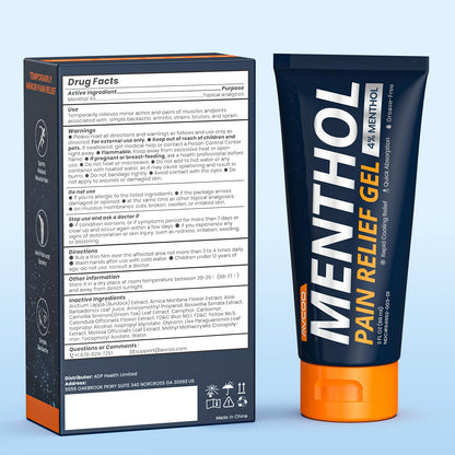 AVCOO 4% Menthol Pain Relief Gel, Cooling Sensation for Arthritis, Knees, Joint, Sore Muscle, Neck, Shoulder and Lower Back Pain Relief, Grease-Free Gel, 2 Packs (3 OZ Per Pack) - dailyvitalstore