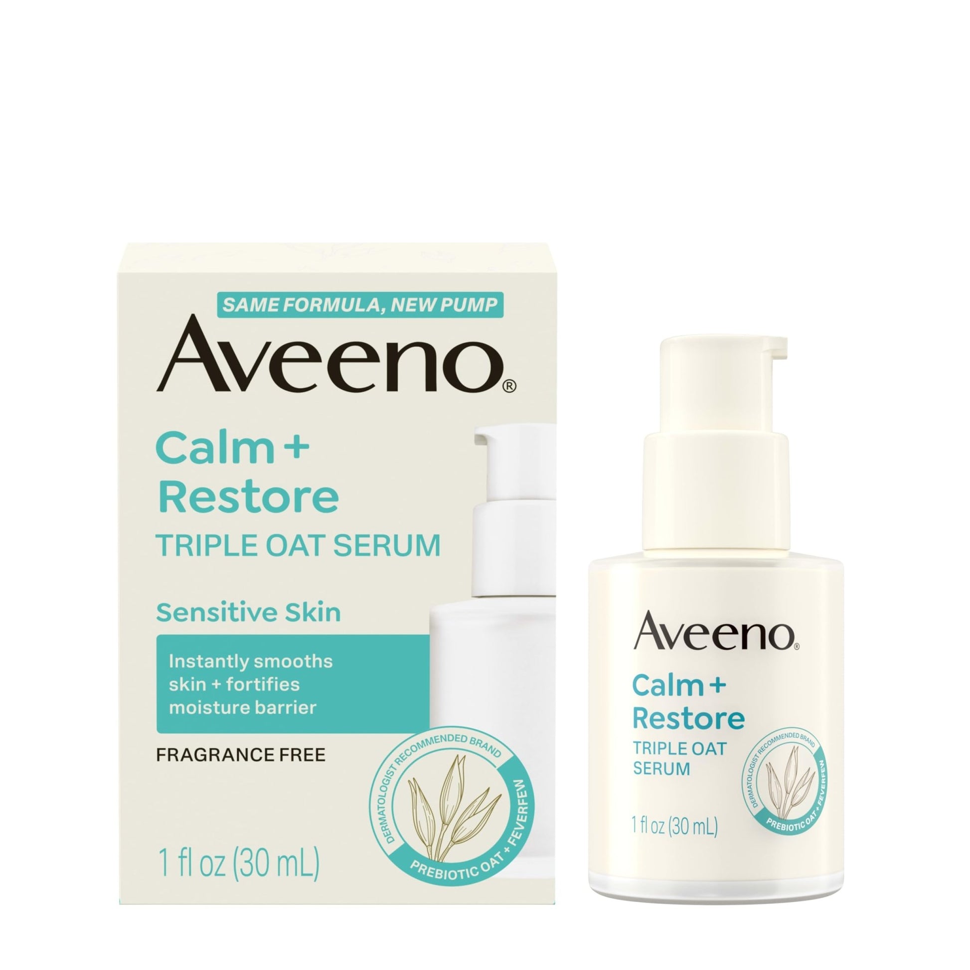 Aveeno Calm + Restore Triple Oat Hydrating Face Serum for Sensitive Skin, Gentle Lightweight Hydrating Serum for Face Instantly Smooths Skin, - dailyvitalstore