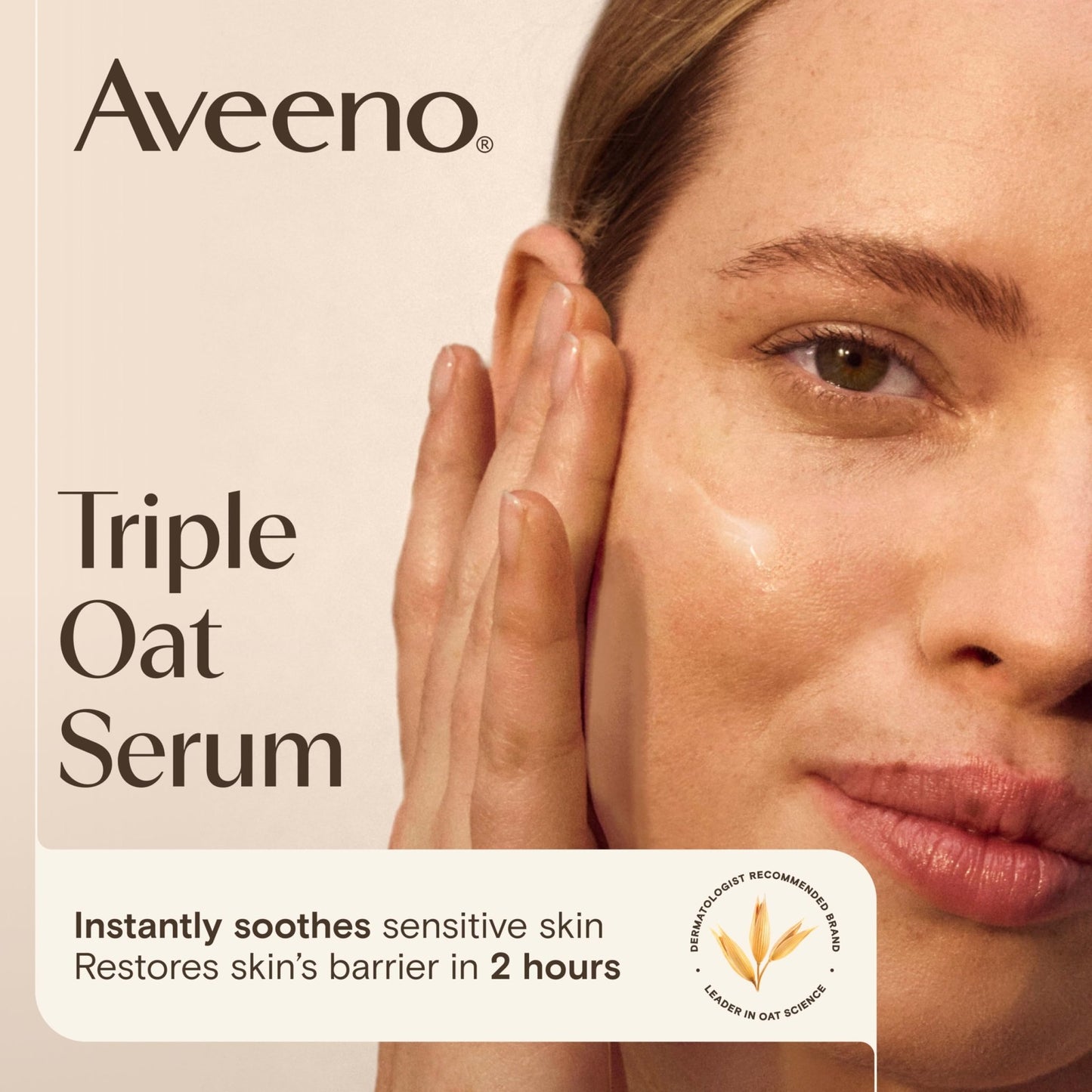 Aveeno Calm + Restore Triple Oat Hydrating Face Serum for Sensitive Skin, Gentle Lightweight Hydrating Serum for Face Instantly Smooths Skin, - dailyvitalstore