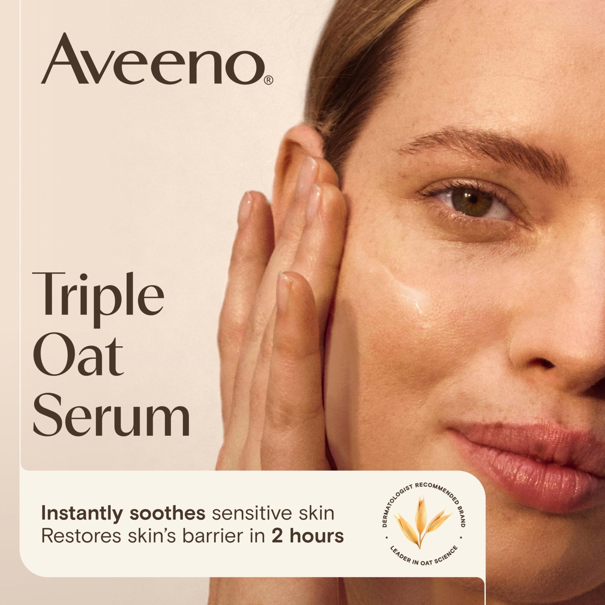 Aveeno Calm + Restore Triple Oat Hydrating Face Serum for Sensitive Skin, Gentle Lightweight Hydrating Serum for Face Instantly Smooths Skin, - dailyvitalstore