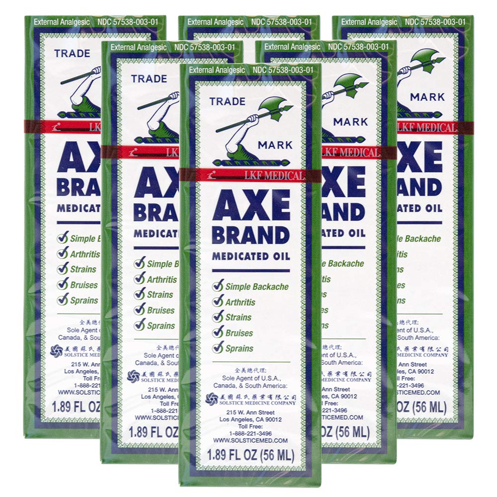 Axe Brand Medicated Oil (Muscle, Joint, and Backache Pain Relief) (1.89 fl oz) (6 Bottles) (Solstice) - dailyvitalstore