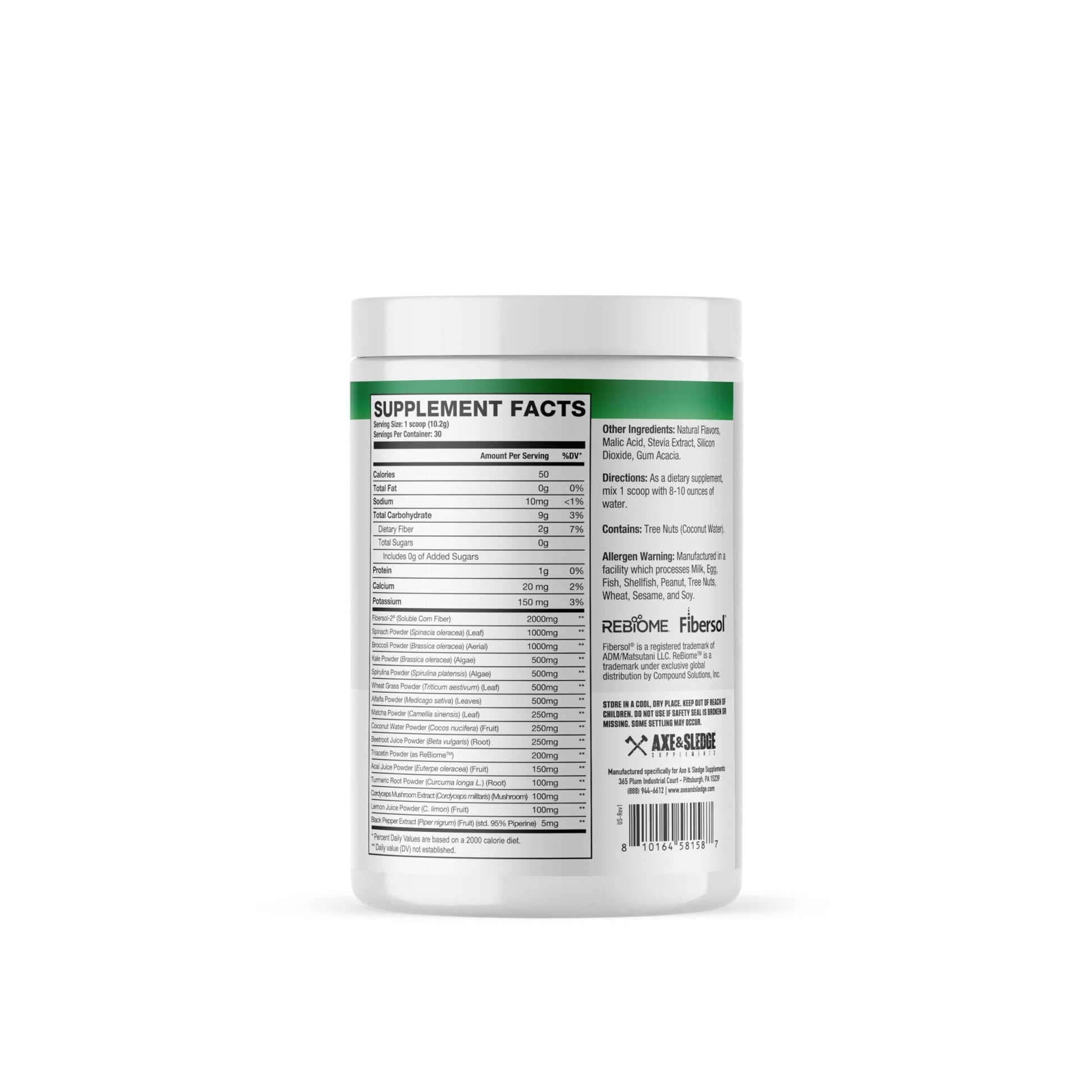 Axe & Sledge Super Greens and Reds Powder – Greens Drink with Superfoods, Probiotics & Digestive Enzymes for Energy, Gut Health & Bloating | Strawberry Banana - dailyvitalstore