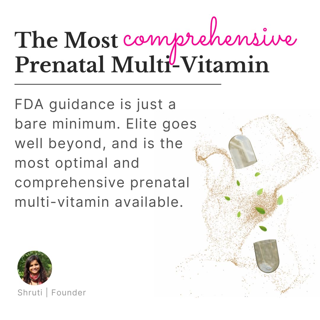 Ayurvedic Elite Prenatal Vitamins with Folate, Choline, Iron, Iodine & more | Made in USA | Optimal Bioavailability | Supports Baby's Growth and Brain Development | 30 Day Supply - OSH Wellness - dailyvitalstore