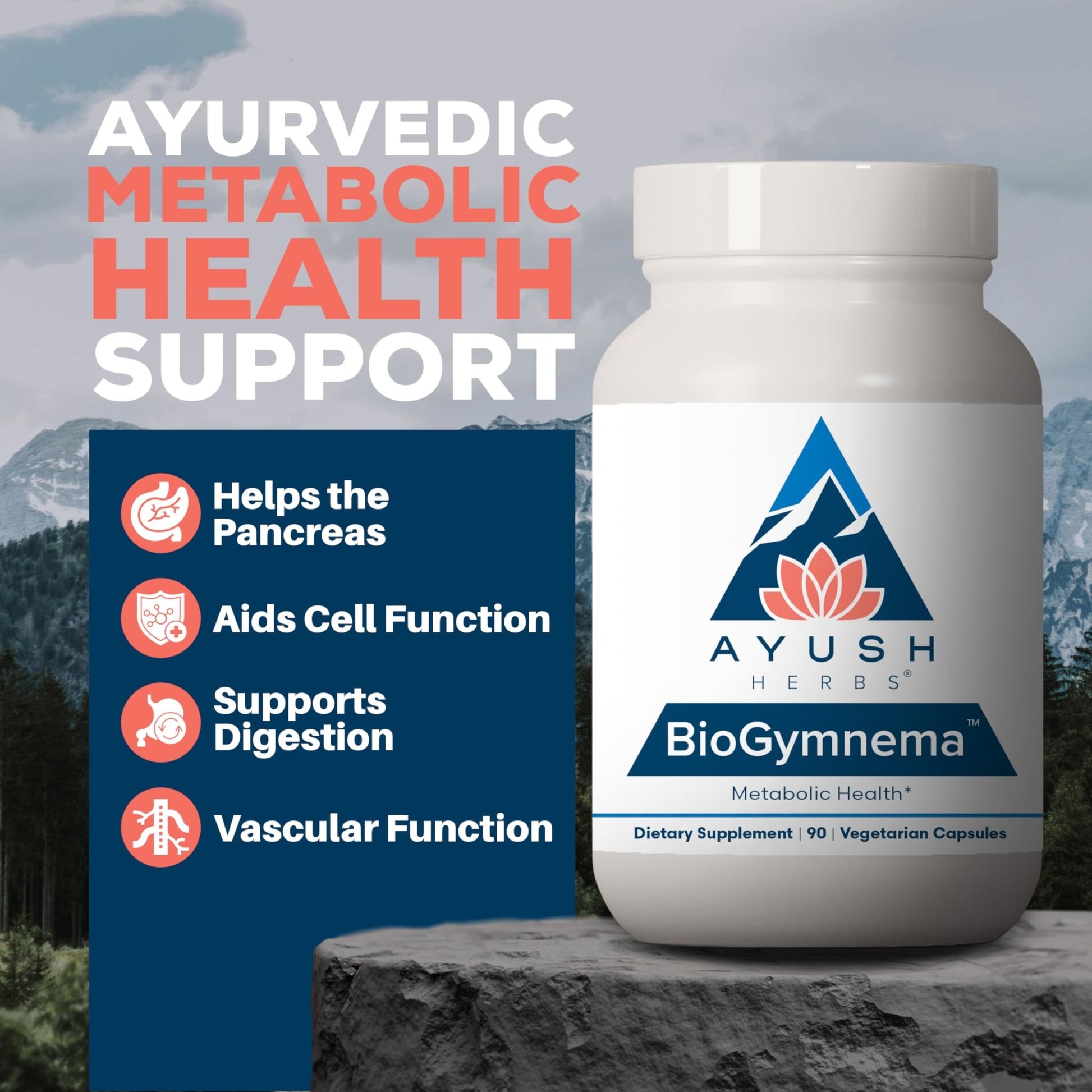 Ayush Herbs BioGymnema - Metabolic Vitamin & Herb Blend, Metabolic Health Supplement for Women & Men with Biotin, Berberine, Bitter Melon & Gymnema, Nutrient Support - 90 Servings - dailyvitalstore