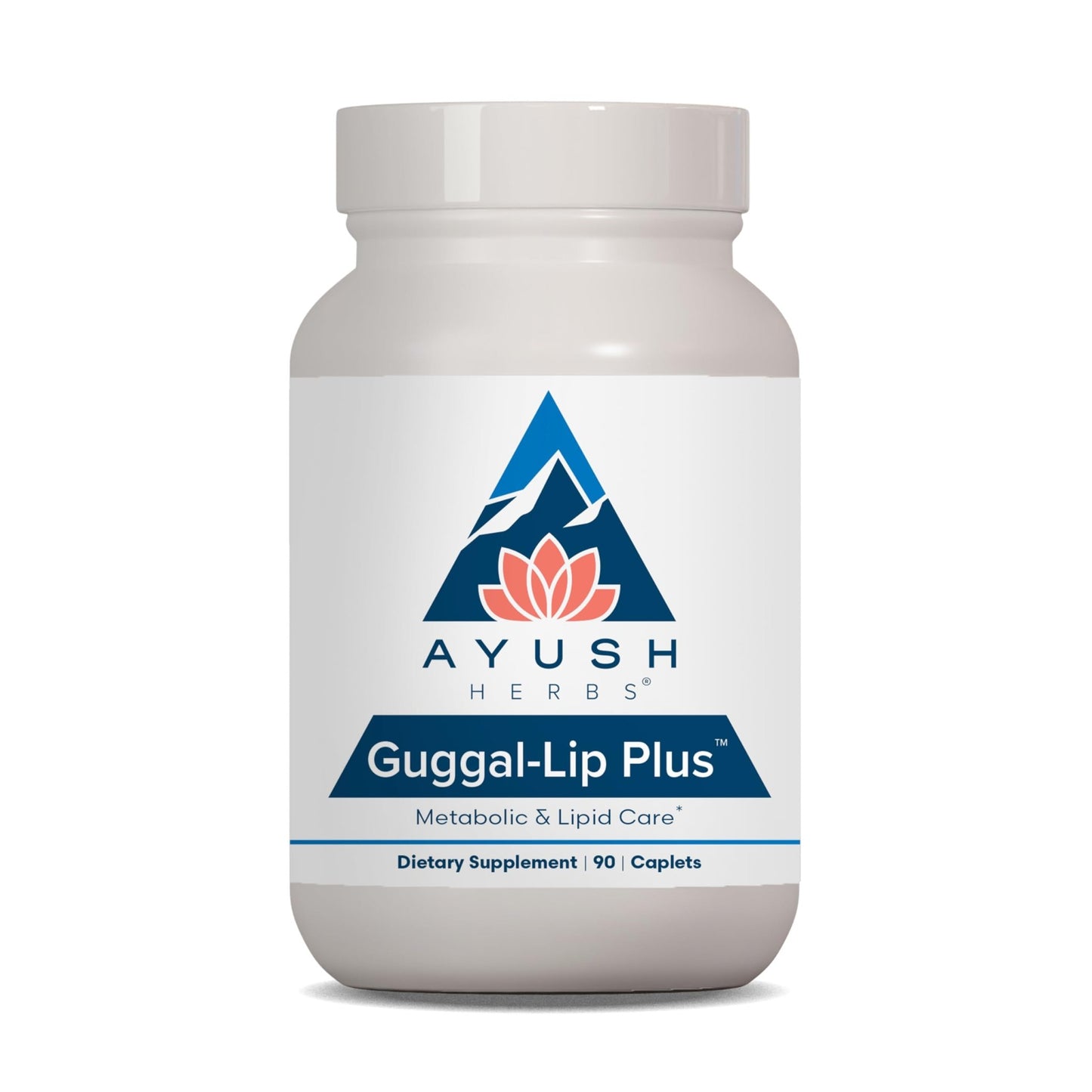 Ayush Herbs Guggal-Lip Plus - Metabolic Vitamins for Women & Men, Daily Pill, Pure & Natural Metabolic Health Supplement with Guggul - 90 Vegetarian Caplets (1 Count) - dailyvitalstore