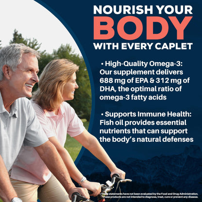 Ayush Herbs High Omega 3 - Omega 3 Fish Oil, 1000mg Per Capsule, EPA & DHA Fish Oil Supplement for Women & Men, - dailyvitalstore