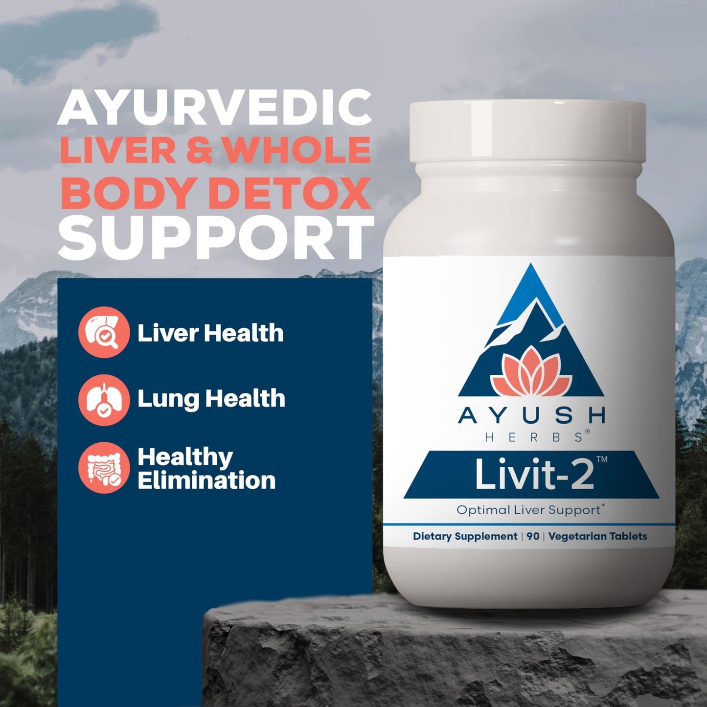 Ayush Herbs Livit-2 - Liver Care, Liver Support Supplement for Women & Men with Andrographis & Picrorhiza, Liver Pills Made with Organic Ingredients - 90 Servings - dailyvitalstore