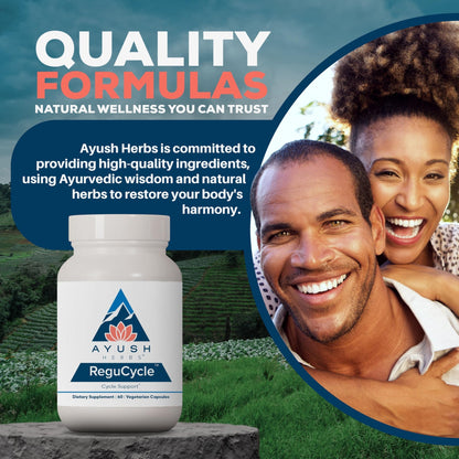 Ayush Herbs Regu-Cycle - Hormone Balance for Women, Hormonal Support, Period Support & Relief, Reproductive Health, Regulate Menstrual Cycle, Ovarian Support Supplement - 60 Vegetarian Capsules - dailyvitalstore