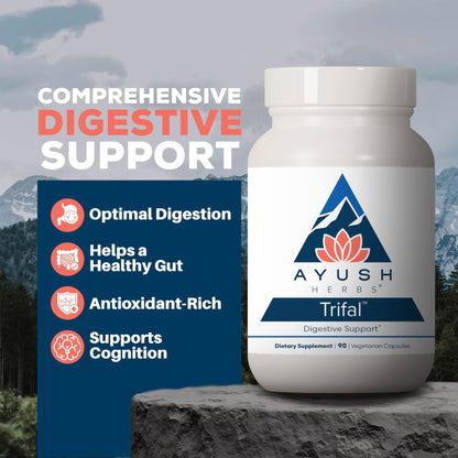 Ayush Herbs Trifal Digestive Support with Amla - Triphala Supplement for Women & Men, Promotes Balanced Digestion, Antioxidant Rich, Made with Organic Ingredients - 90 Vegetarian Capsules (1 Count) - dailyvitalstore