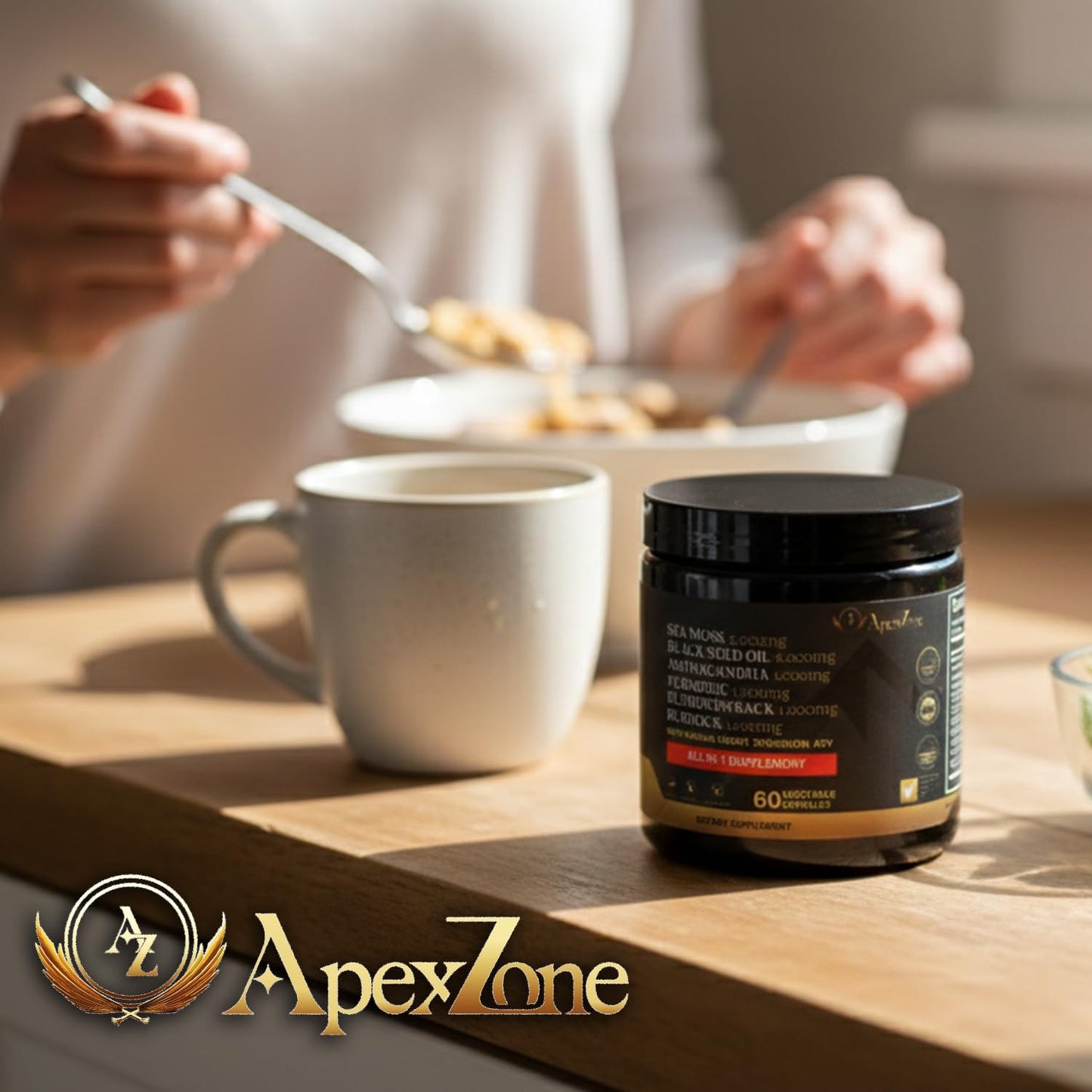 AZ ApexZone True Sea Moss Capsules Black Seed Oil Ashwagandha Burdock Root, Tumeric Supplement with Manuka Honey, Dandelion Root ACV - 60 Capsules - Multi Vitamin - dailyvitalstore