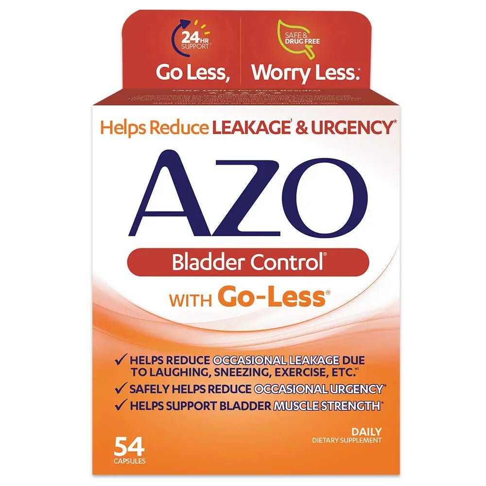 AZO Bladder Control with Go-Less Daily Supplement | Helps Reduce Occasional Urgency & Leakage | 54 Count Cranberry Urinary Tract Health | 100 Softgels - dailyvitalstore