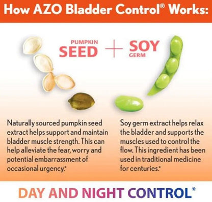 AZO Bladder Control with Go-Less Daily Supplement | Helps Reduce Occasional Urgency & Leakage | 54 Count Cranberry Urinary Tract Health | 100 Softgels - dailyvitalstore