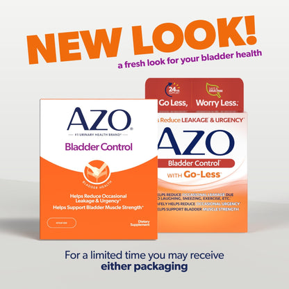 AZO Bladder Control with Go-Less Daily Supplement | Helps Reduce Occasional Urgency, leakage due to laughing, sneezing and exercise††† | 72 Capsules - dailyvitalstore
