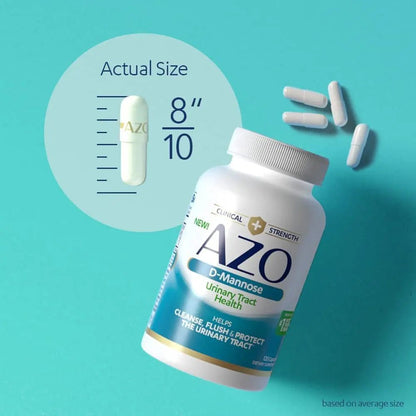AZO D Mannose Urinary Tract Health, Cleanse, Flush & Protect The Urinary Tract, No.1 Pharmacist Recommended Brand, Clinical Strength, Non-GMO, 120 Count (Pack of 2) - dailyvitalstore