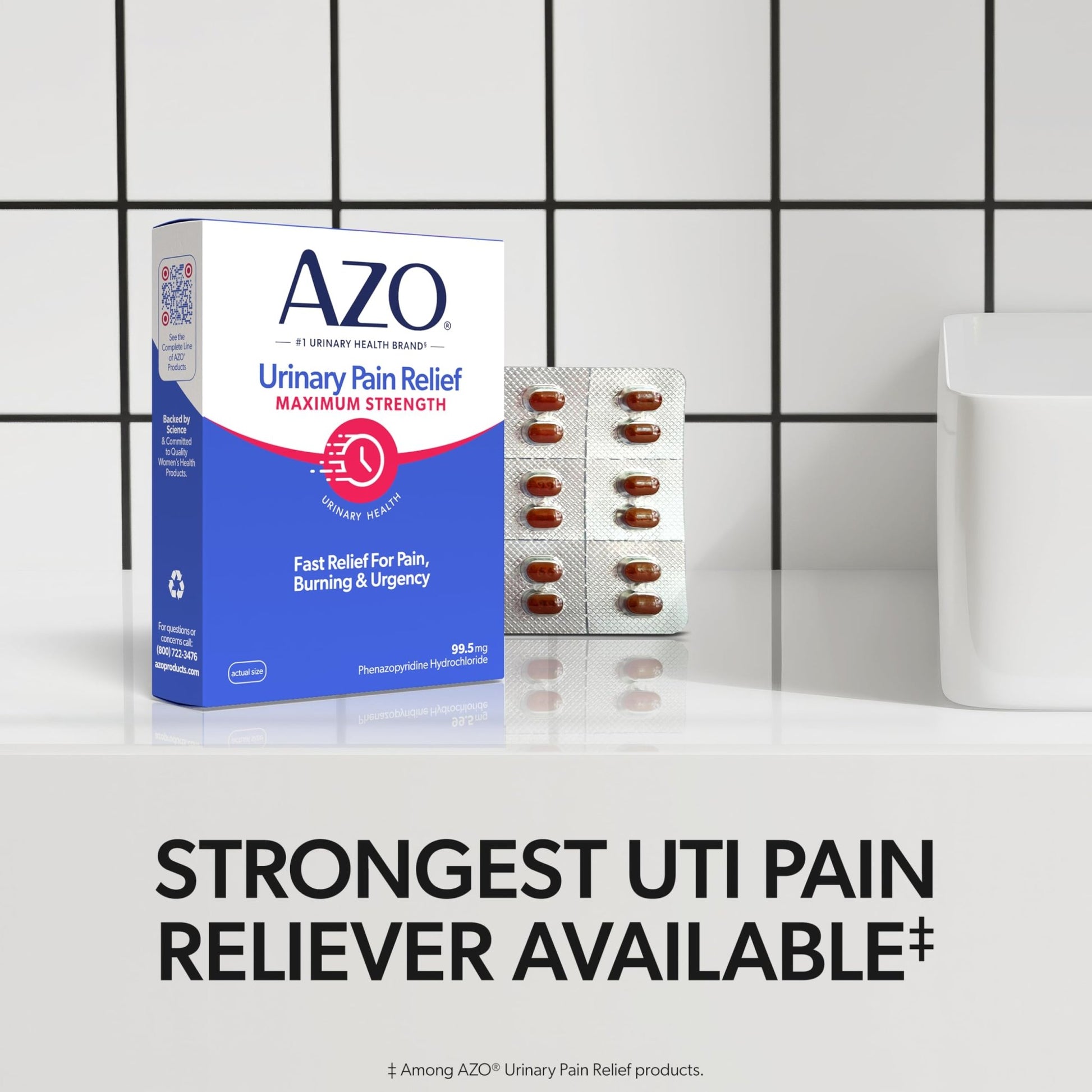 Azo Urinary Pain Relief Maximum Strength, Fast Relief Of Uti Pain, Burning & Urgency, Targets Source Of Pain, 1 Most Trusted Brand, 24 Tablets - dailyvitalstore