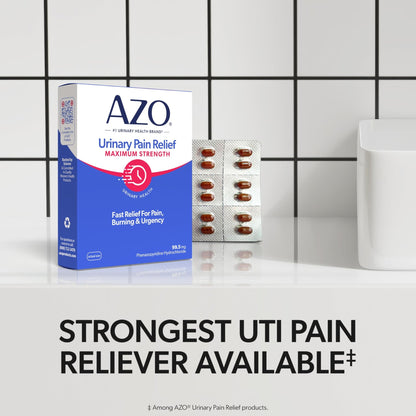 Azo Urinary Pain Relief Maximum Strength, Fast Relief Of Uti Pain, Burning & Urgency, Targets Source Of Pain, 1 Most Trusted Brand, 24 Tablets - dailyvitalstore