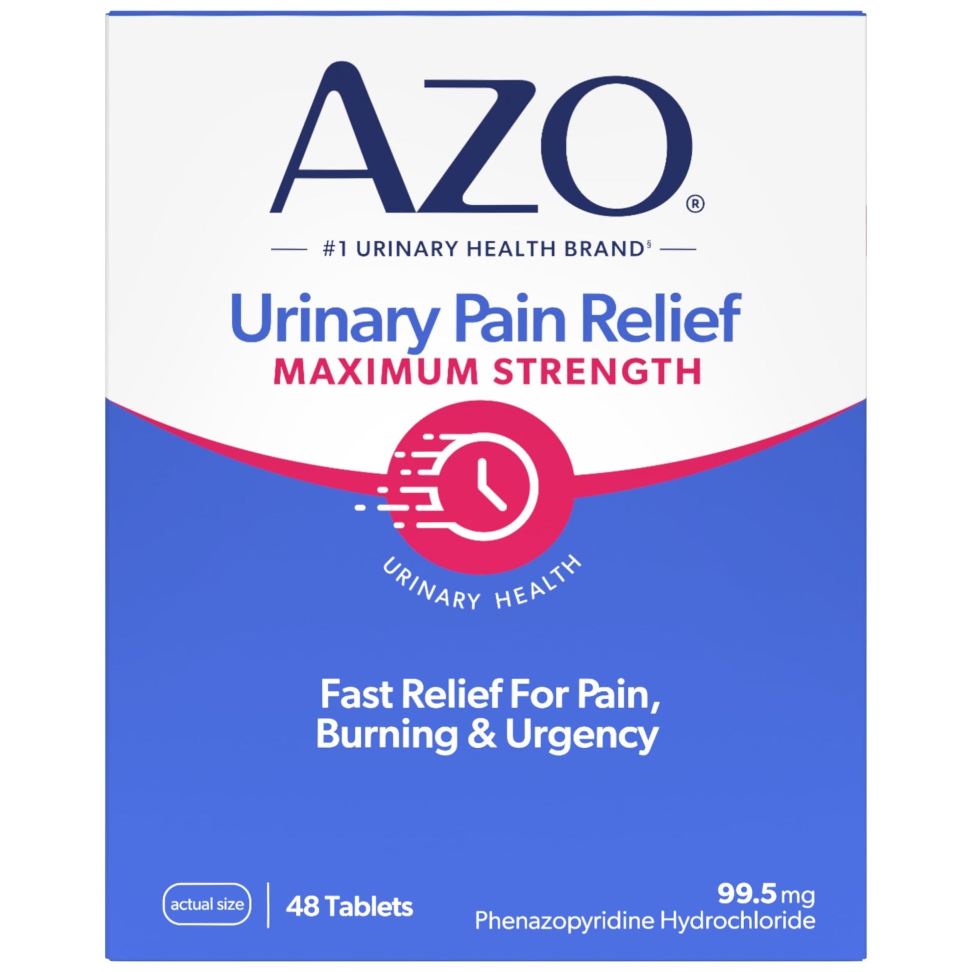 AZO Urinary Pain Relief Maximum Strength | Fast Relief of UTI Pain, Burning & Urgency | Targets Source of Pain | 1 Most Trusted Brand | 48 Tablets - dailyvitalstore