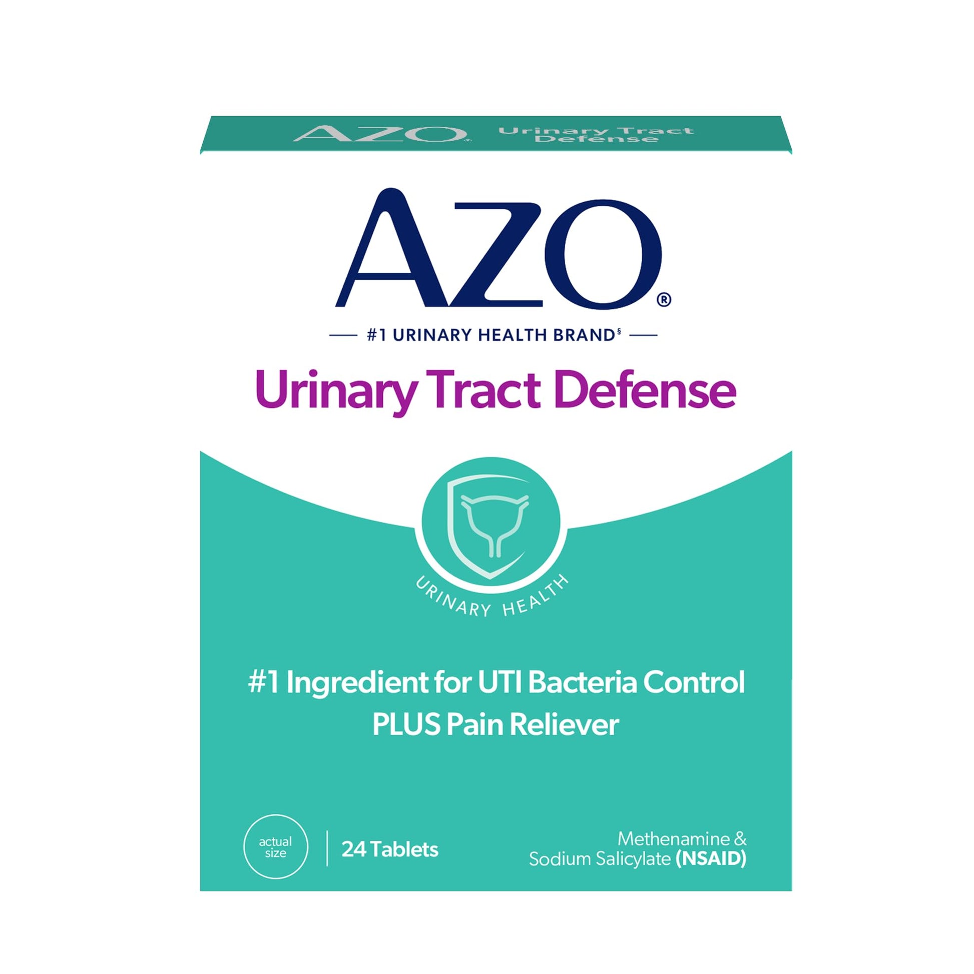 AZO Urinary Tract Defense Antibacterial Protection, FSA/HSA Eligible, Helps Control a UTI Until You Can See a Doctor, from The No. 1 Most Trusted Urinary Health Brand, 24 Count (Pack of 1) - dailyvitalstore