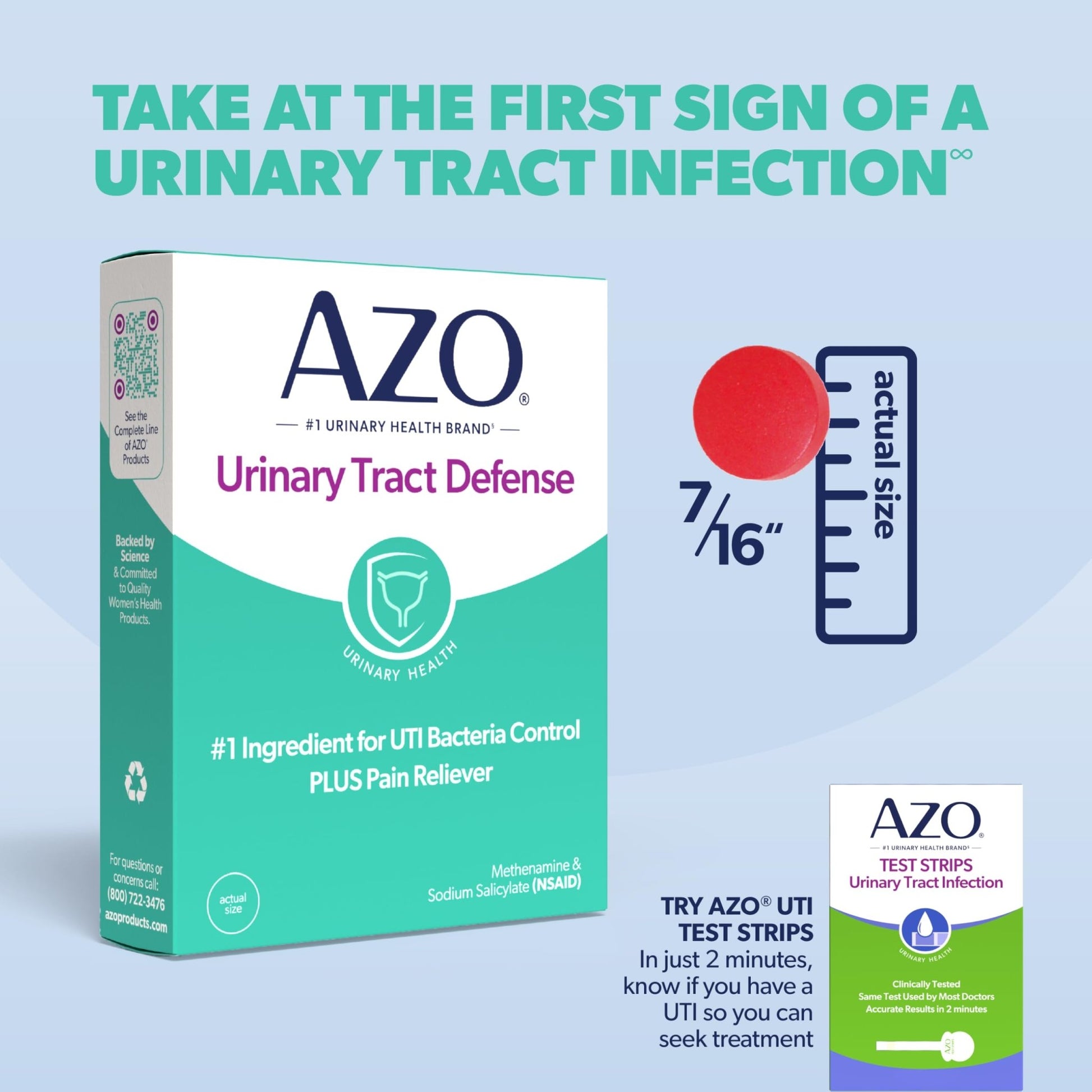 AZO Urinary Tract Defense Antibacterial Protection, FSA/HSA Eligible, Helps Control a UTI Until You Can See a Doctor, from The No. 1 Most Trusted Urinary Health Brand, 24 Count (Pack of 1) - dailyvitalstore