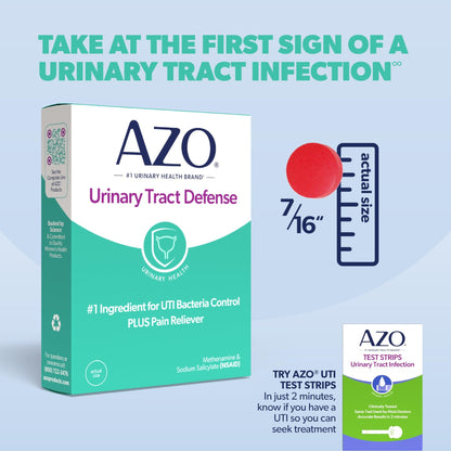 AZO Urinary Tract Defense Antibacterial Protection, FSA/HSA Eligible, Helps Control a UTI Until You Can See a Doctor, from The No. 1 Most Trusted Urinary Health Brand, 24 Count (Pack of 1) - dailyvitalstore