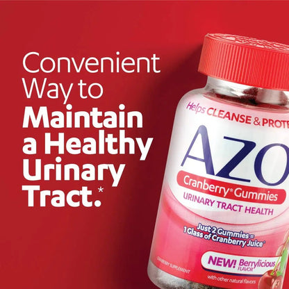 AZO Urinary Tract Health Gummies Bundle - D-Mannose 2000mg Citrus 40 Count and Cranberry 72 Count - dailyvitalstore