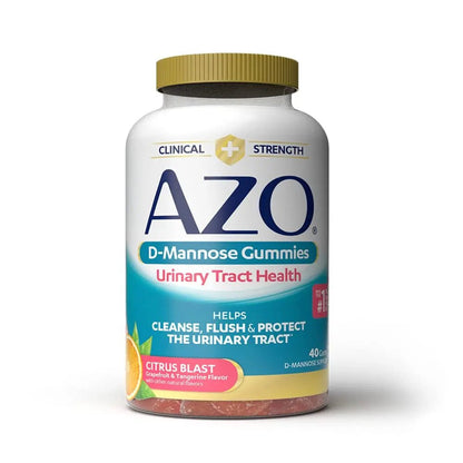 AZO Urinary Tract Health Gummies Bundle - D-Mannose 2000mg Citrus 40 Count and Cranberry 72 Count - dailyvitalstore