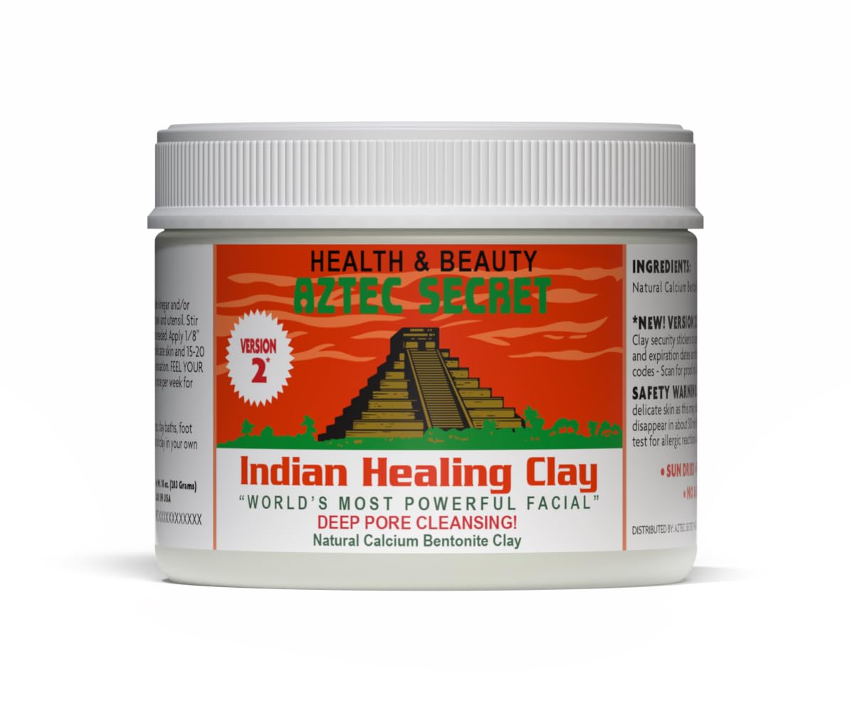 Aztec Secret - Indian Healing Clay 10oz Jar - Deep Pore Cleansing Facial & Body Mask – The Original 100% Natural Calcium Bentonite Clay - dailyvitalstore