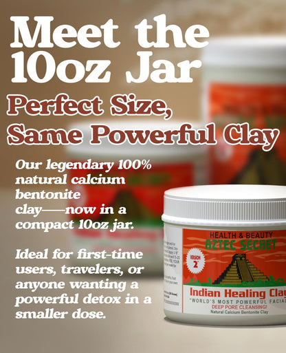 Aztec Secret - Indian Healing Clay 10oz Jar - Deep Pore Cleansing Facial & Body Mask – The Original 100% Natural Calcium Bentonite Clay - dailyvitalstore