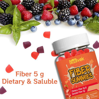 Babivek Fiber Gummies for Women and Men – Dietary Fiber, Gut Health Support, Vegan, Non-GMO, Non-Gluten, Mixed Berry & Strawberry Flavors, 60 Count(Pack of 2) - dailyvitalstore