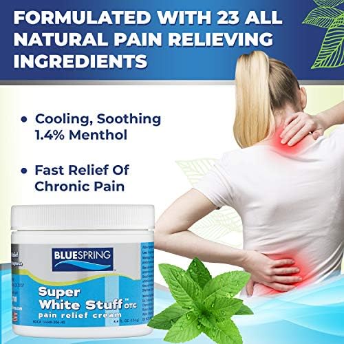 Back Pain Relief Cream with Emu Oil - Super White Stuff Natural Pain Reliever -Topical Cream for Muscle and Joint Pain Relief - Experience Sore Muscle Relief in 5 Minutes - 4 oz - dailyvitalstore