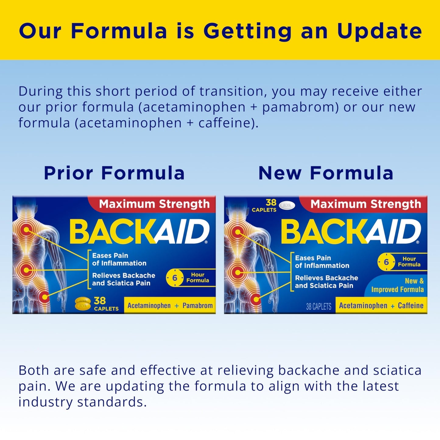 Backaid Maximum Strength Aspirin-Free Pain Relief from Backache, Sciatica and Leg Pain, Powerful Combination, Long-Lasting 6 Hour Formula, 38 Count - dailyvitalstore