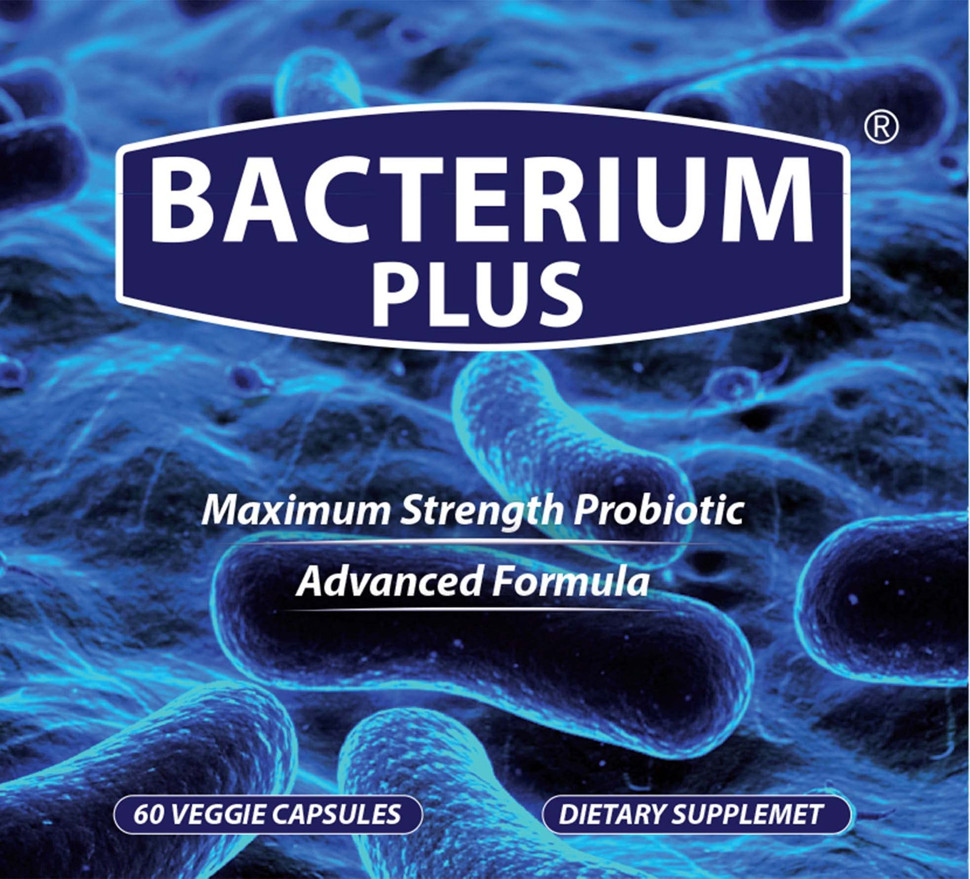 Bacterium Plus - Maximum Strength Probiotics - Probiotic Blend to Improve Instestinal Health, 100% Natural Digestive Supplement - 60 Capsules - dailyvitalstore
