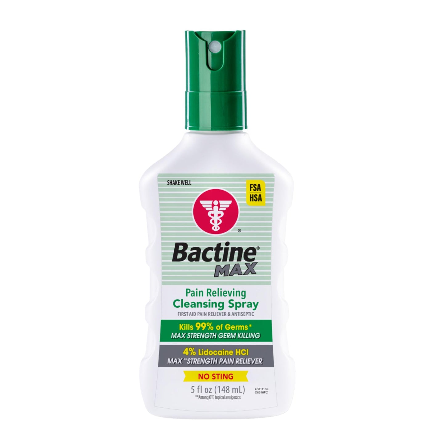 Bactine Max Pain Relieving Antiseptic Spray with Lidocaine, First Aid Pain + Itch Relief, No-Sting, Kills 99% of Germs*, 5oz - dailyvitalstore