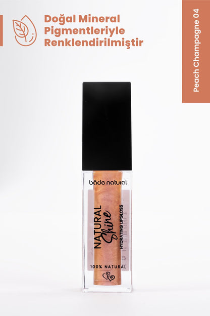 Bade Natural Moisturizing Lip Gloss Peach Champagne 04 – Soft Shine Finish, Smooth Non-Sticky Formula - dailyvitalstore