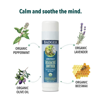Badger Headache Soother - .6 oz Stick - dailyvitalstore