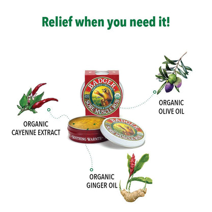 Badger Sore Muscle Rub Tin, Cayenne & Ginger, 2 oz (1 Pack) - dailyvitalstore