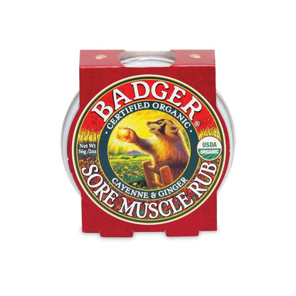 Badger Sore Muscle Rub Tin, Cayenne & Ginger, 2 oz (1 Pack) - dailyvitalstore